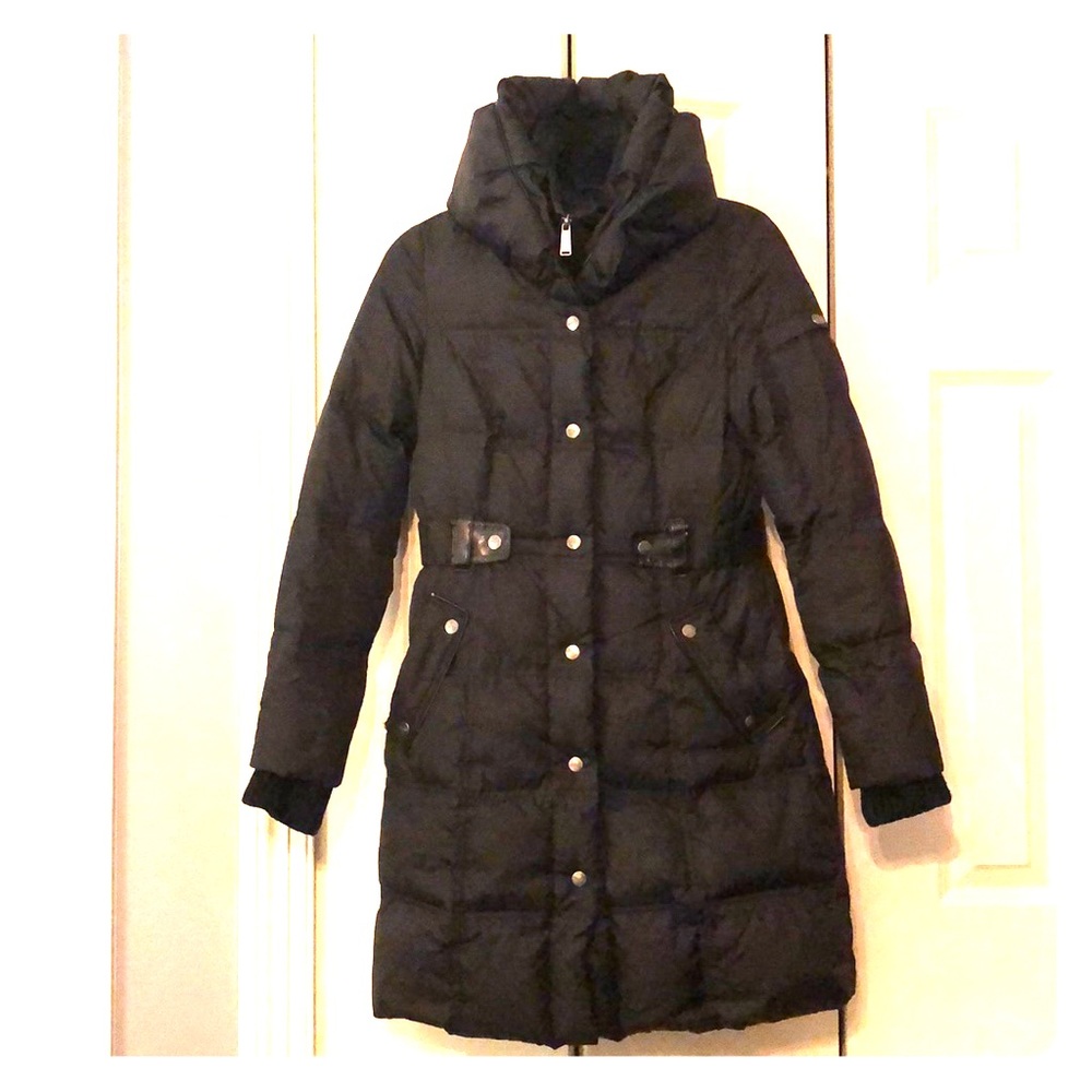 DKNY, XS Black puffer coat.